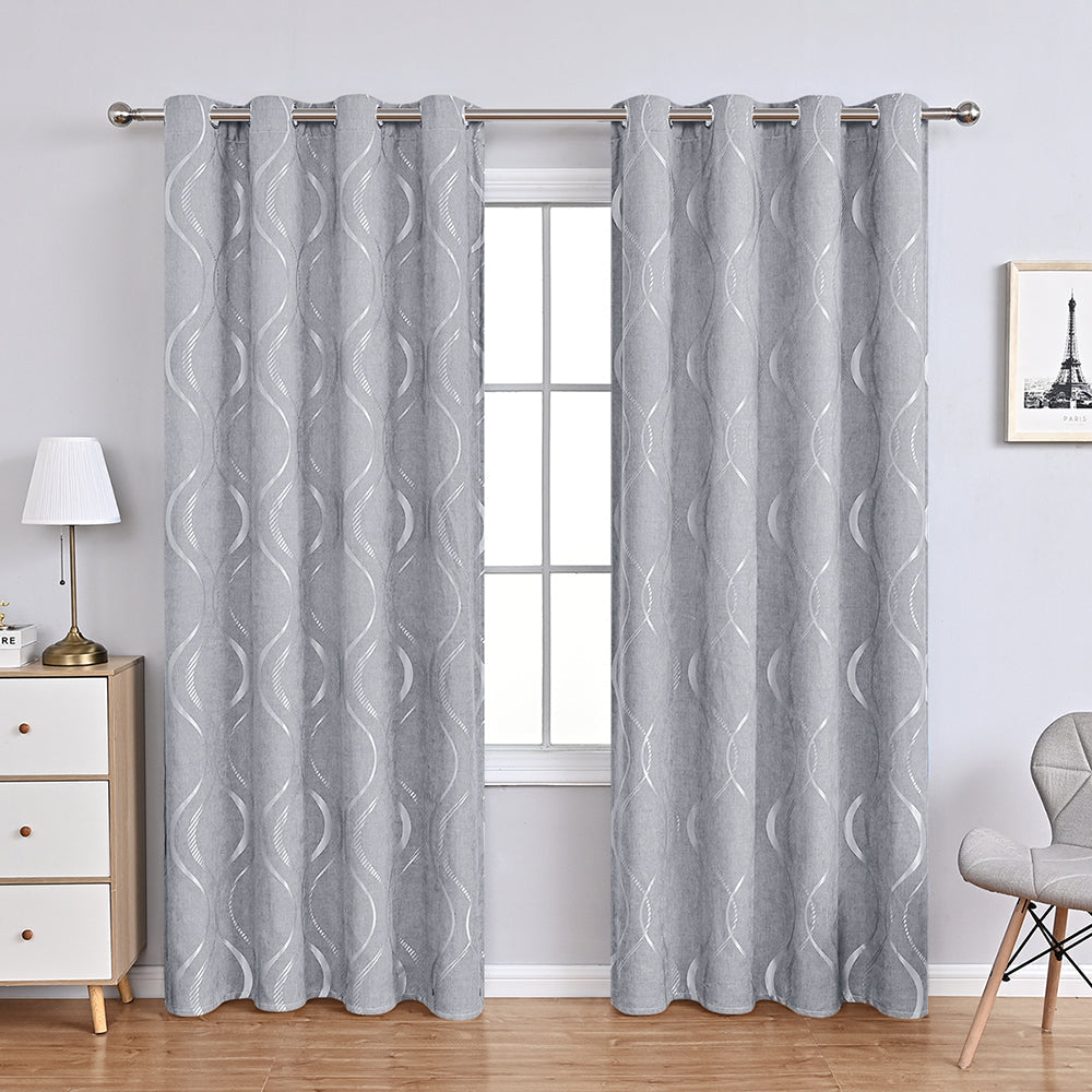 Elegant Floral Patterned Modern Chenille Curtains