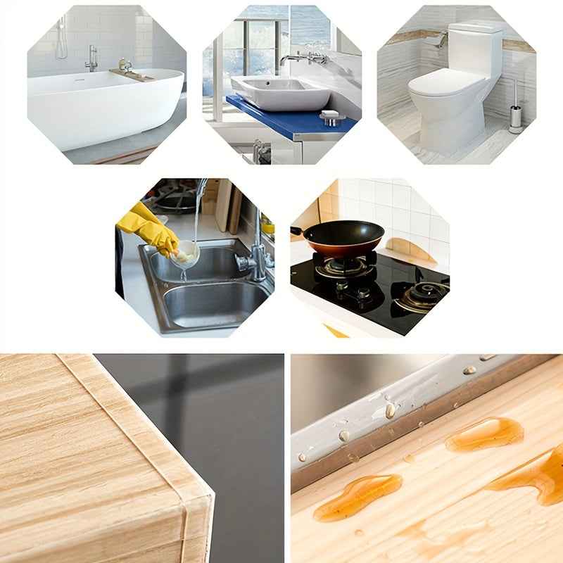 CaulkClear | Transparent Waterproof Sealant Tape - Self-Adhesive Strip for Kitchen, Bathroom, and Toilet Edges