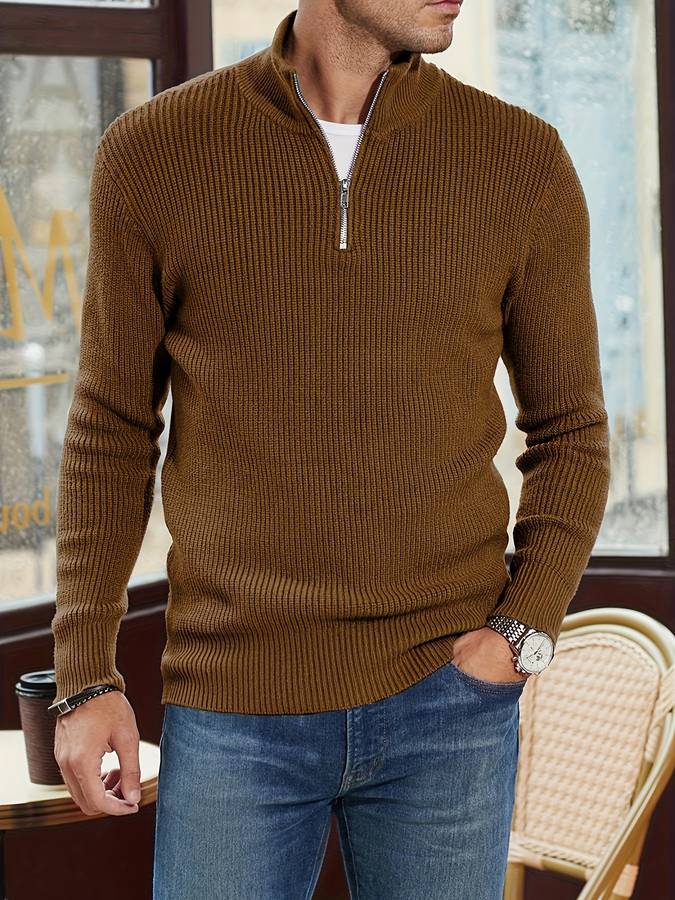 LIVAA | Sleek Slim Fit Half-Zip Sweater