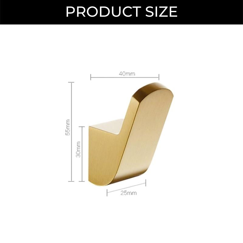 Goldure | Contemporary Gold-Plated Wall Hook - Stylish Hanger for Clothes, Towels, and Bathrobes