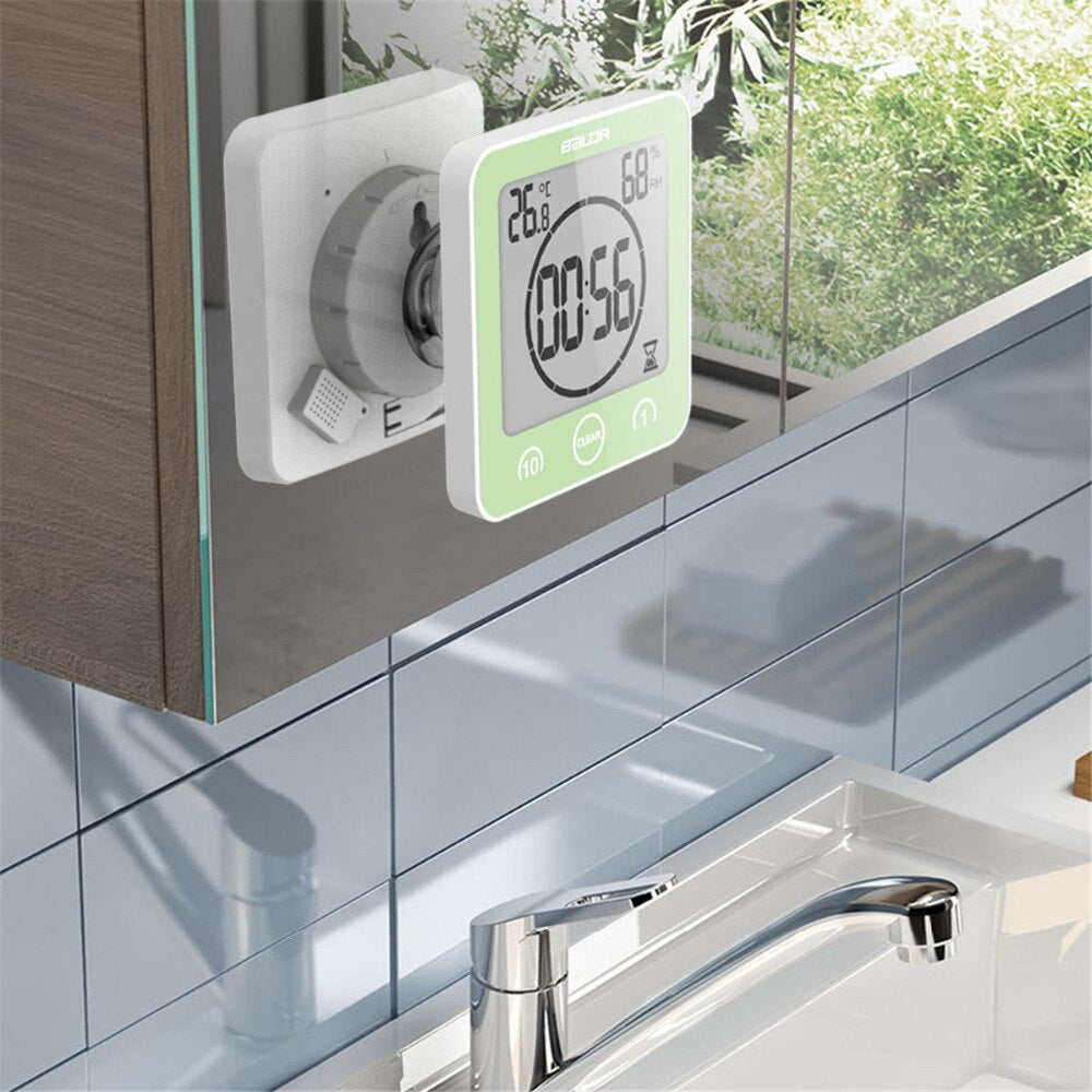 DripTick Waterproof Shower Clock - Digital Wall-Mounted Bathroom Timer with Suction Cup
