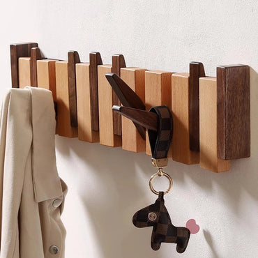 Collapsible Wooden Hanger with Handy Hooks