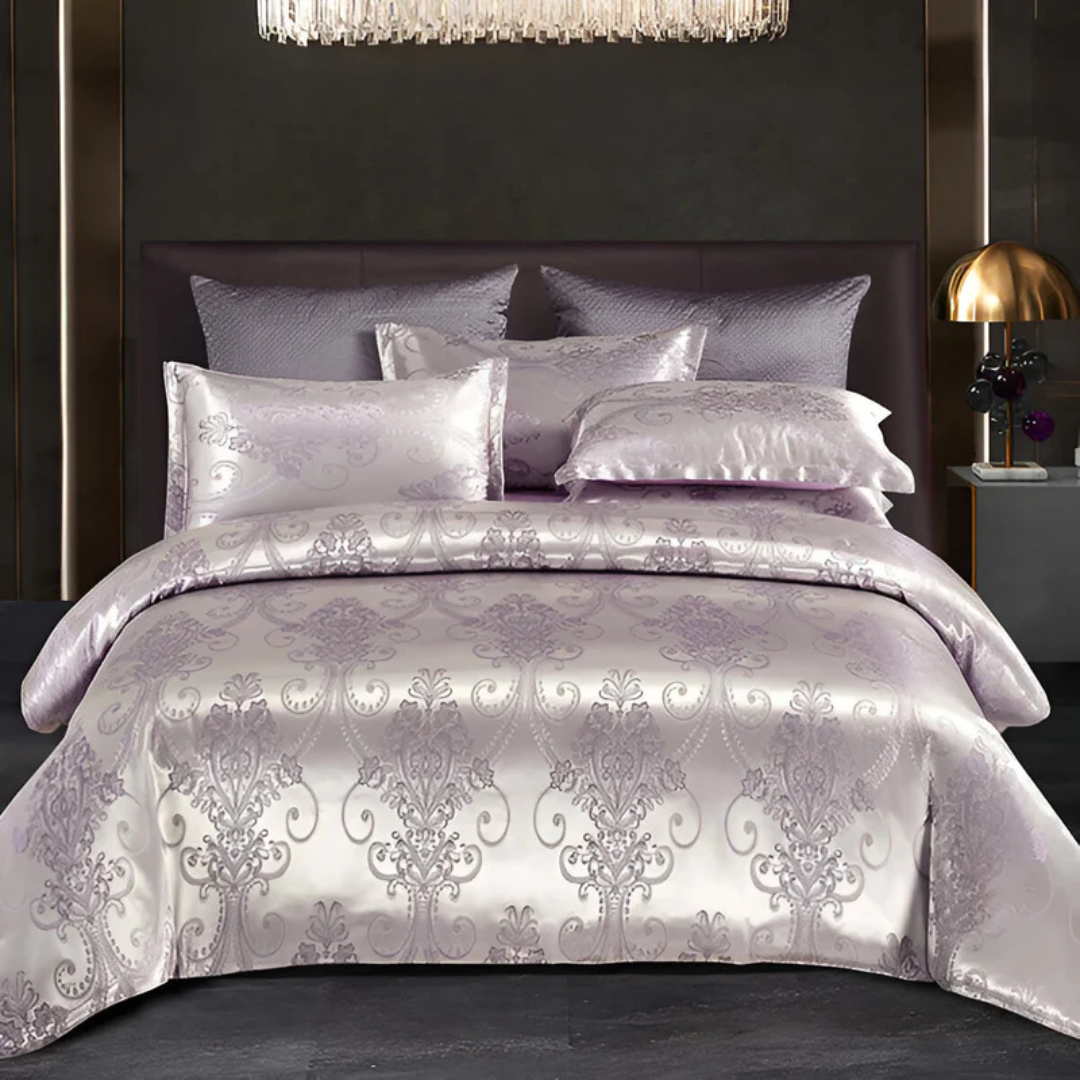 Floral Print Light Satin Duvet Cover