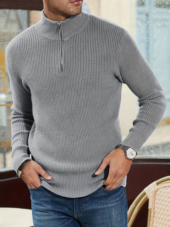 LIVAA | Sleek Slim Fit Half-Zip Sweater