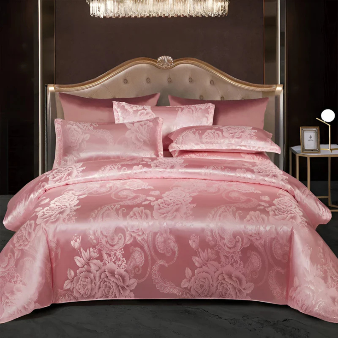 Floral Print Light Satin Duvet Cover
