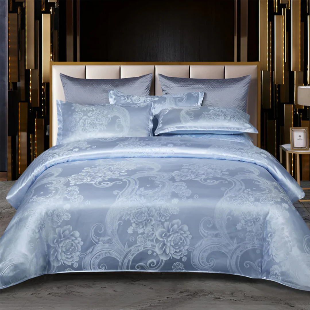 Floral Print Light Satin Duvet Cover