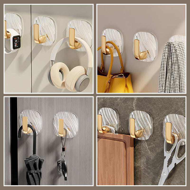 HookElegance | Clear Acrylic No-Drill Wall Hook - Strong Self-Adhesive, Reusable & Waterproof for Bathroom Use