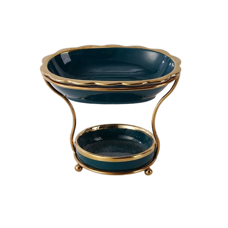 LuxeDish | Sophisticated Ceramic Soap Dish with Elevated Draining Rack for the Bathroom - Premium Soap Holder