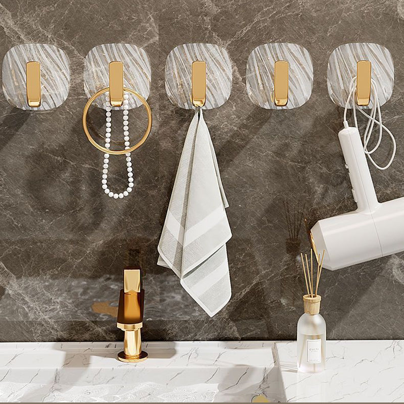 HookElegance | Clear Acrylic No-Drill Wall Hook - Strong Self-Adhesive, Reusable & Waterproof for Bathroom Use