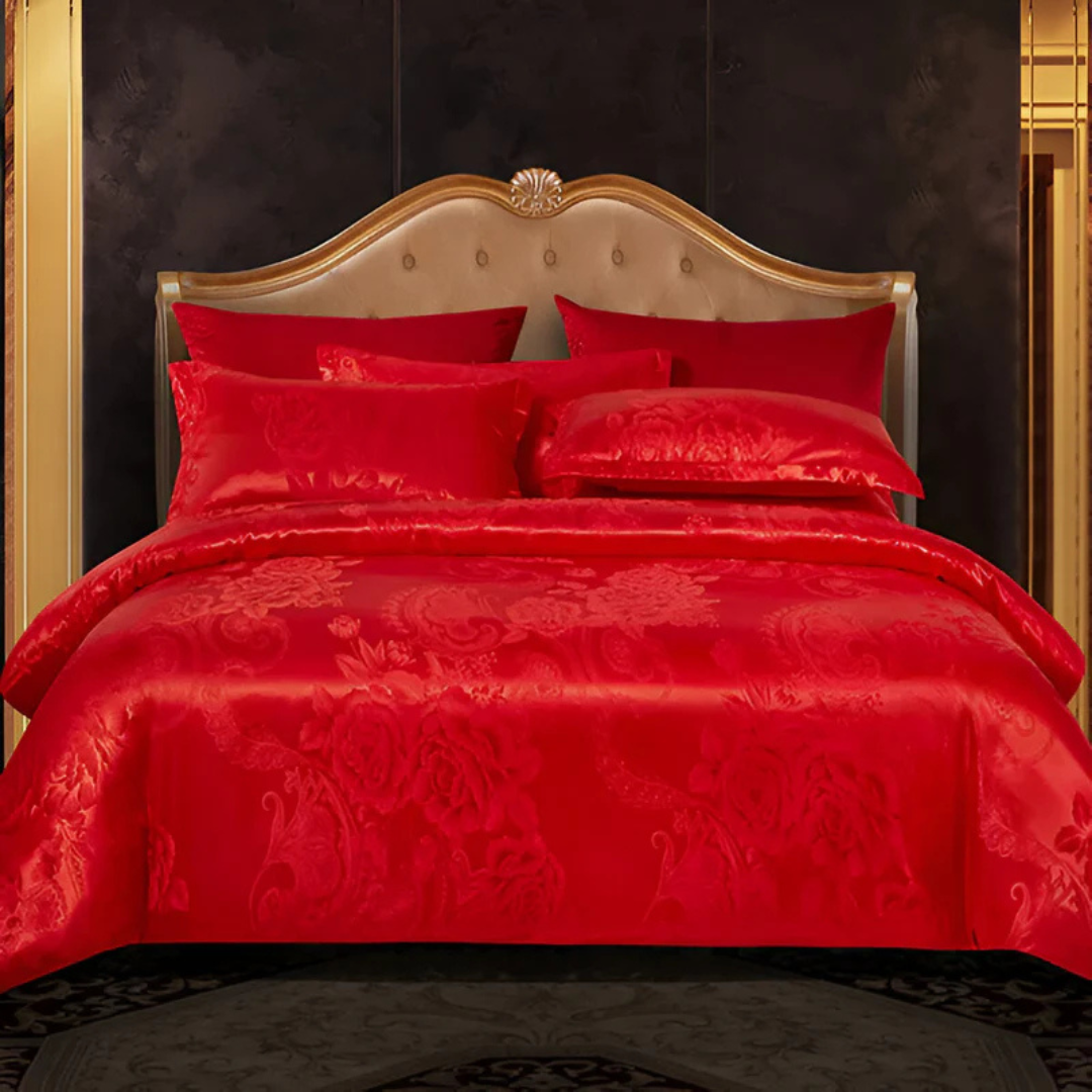 Floral Print Light Satin Duvet Cover