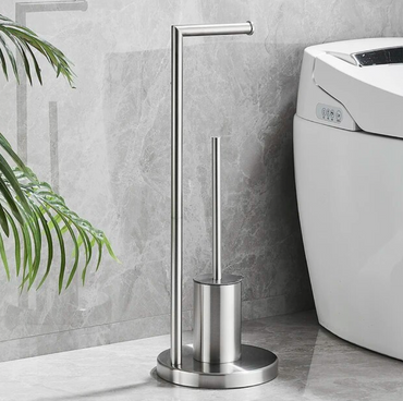 TidyTower | Stylish Toilet Paper Holder and Brush Set - Perfect for a Contemporary Bathroom!