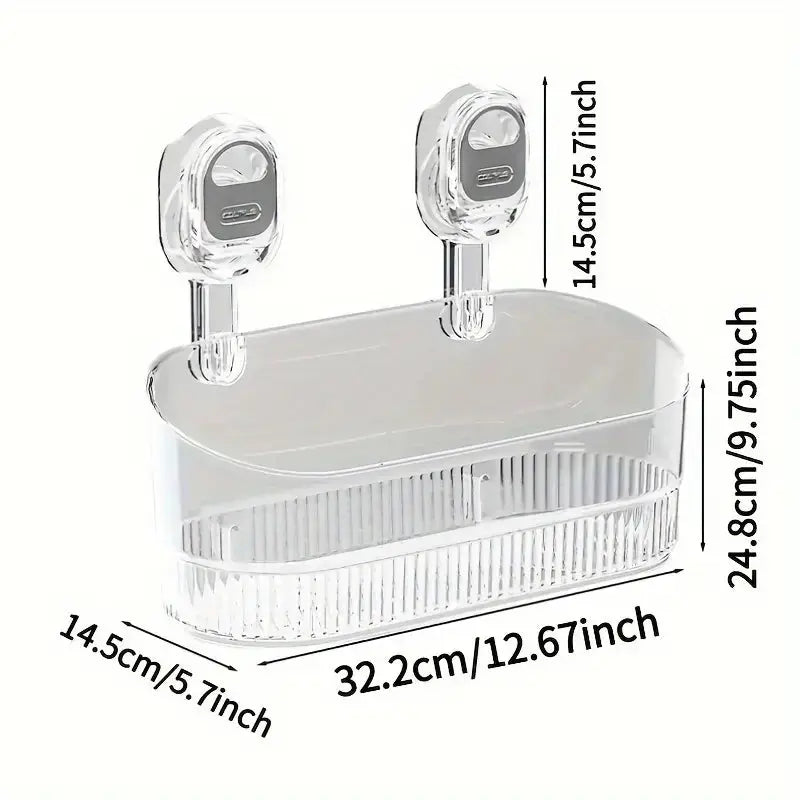ElaraBox | High-Capacity Wall Storage Box with Suction Cup - No Drilling Required