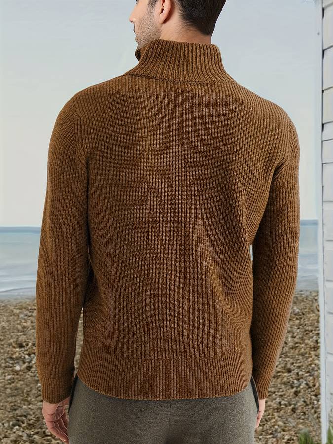 LIVAA | Sleek Slim Fit Half-Zip Sweater