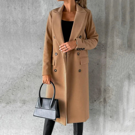 Valeria | Sophisticated Women's Long Trench Coat for Timeless Comfort