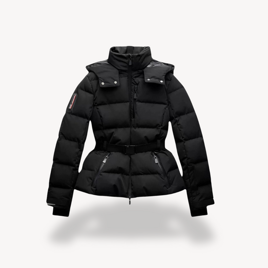 Sylvara | Women's Sleek Black Water-Resistant Winter Coat