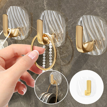 HookElegance | Clear Acrylic No-Drill Wall Hook - Strong Self-Adhesive, Reusable & Waterproof for Bathroom Use