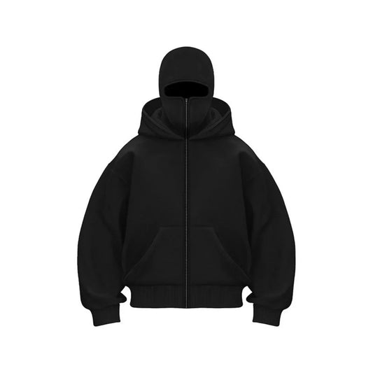 Men's Hoodie with Adjustable Hood and Face Mask