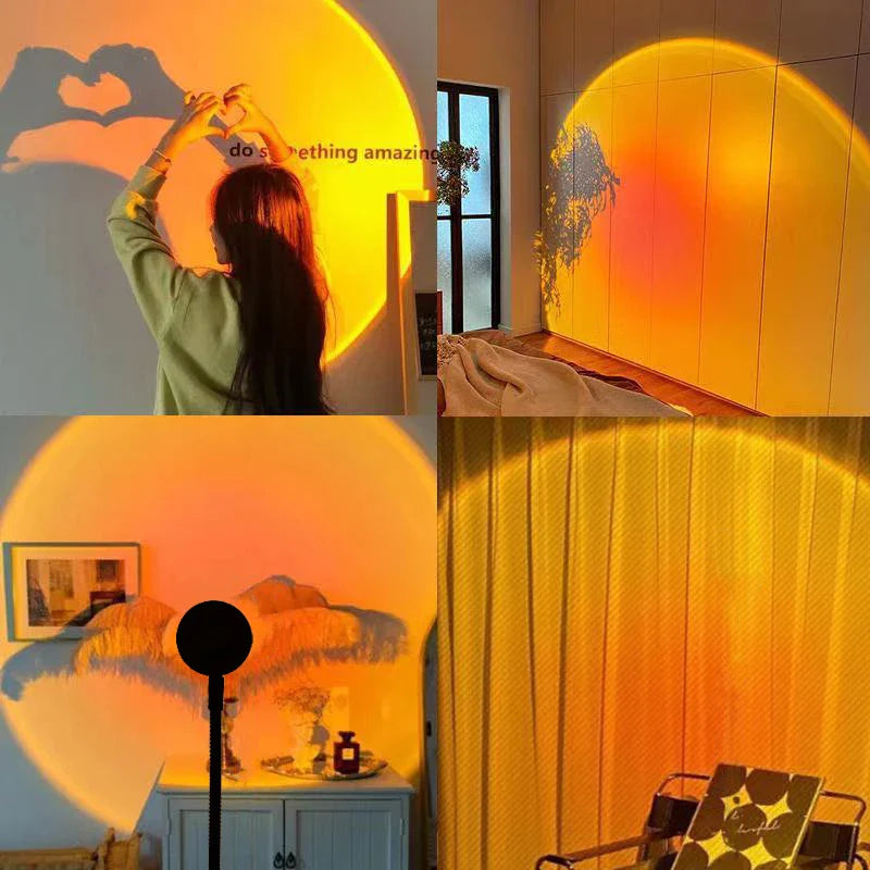 LED-Sonnenuntergangslampe – Warmes, goldenes Licht für stimmungsvolle Atmosphäre