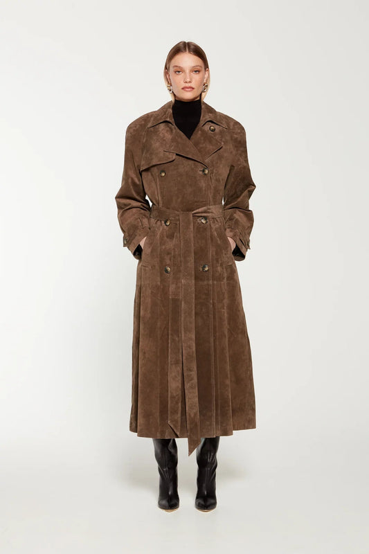 Long Suede Overcoat