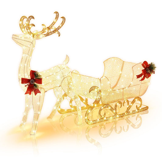 Illuminated Shimmering Sleigh Christmas Decoration