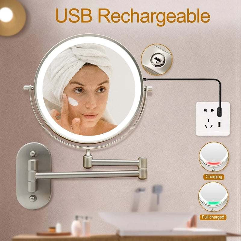 GlamGlow | Premium Gold Vanity Mirror with Magnifying Feature