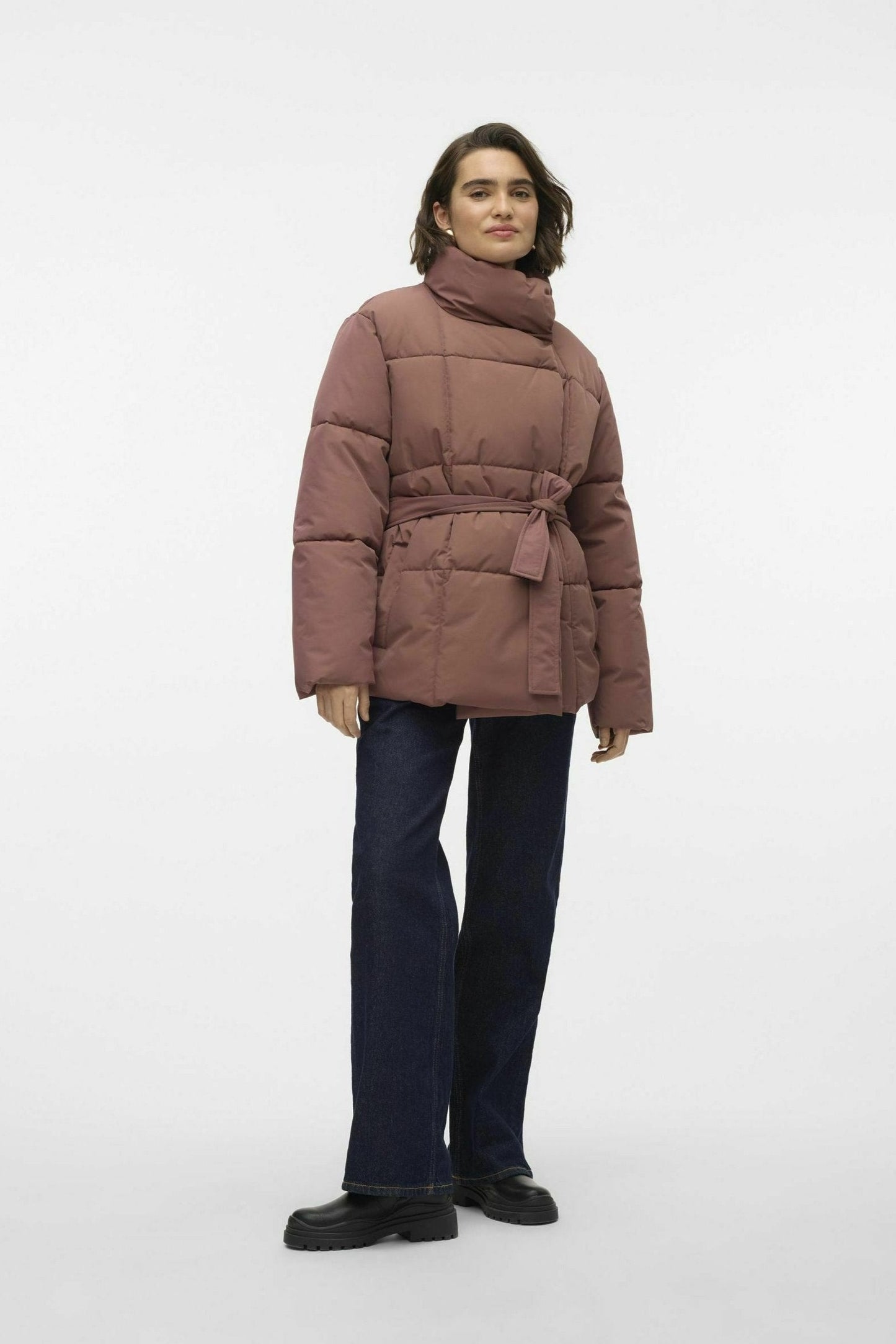 Quilted Jacket with Belt