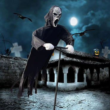 Garden Hanging Ghost Scarecrow - Halloween Decor & Bird Deterrent