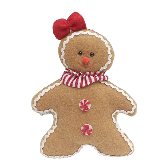 Plush Gingerbread Door Ornament - Festive Christmas Hanging Decoration