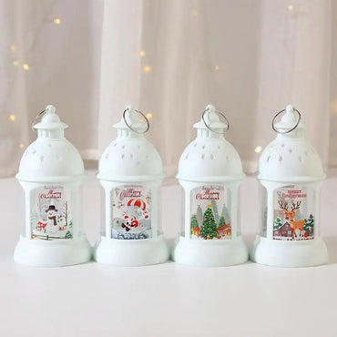 Festive LED Lantern with Figurine for Holiday Decor