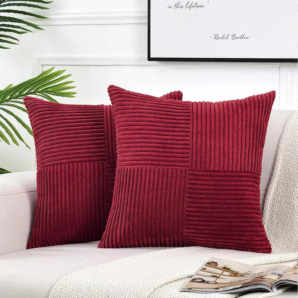 Plush Stripe-Patterned Cushion Cover