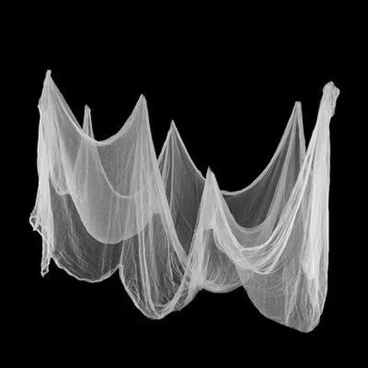 Halloween Black Gauze Hanging Decoration – Ideal for Walls, Fireplaces, and Doors