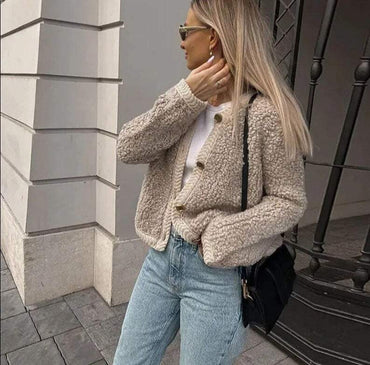 Women's Cozy Soft Teddy Jacket – Ideal for Autumn Wear