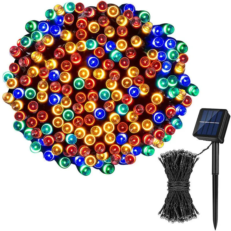 Eco-Friendly Solar LED Outdoor Lights - Waterproof Christmas Lighting with 20/50 LEDs for Energy Efficiency