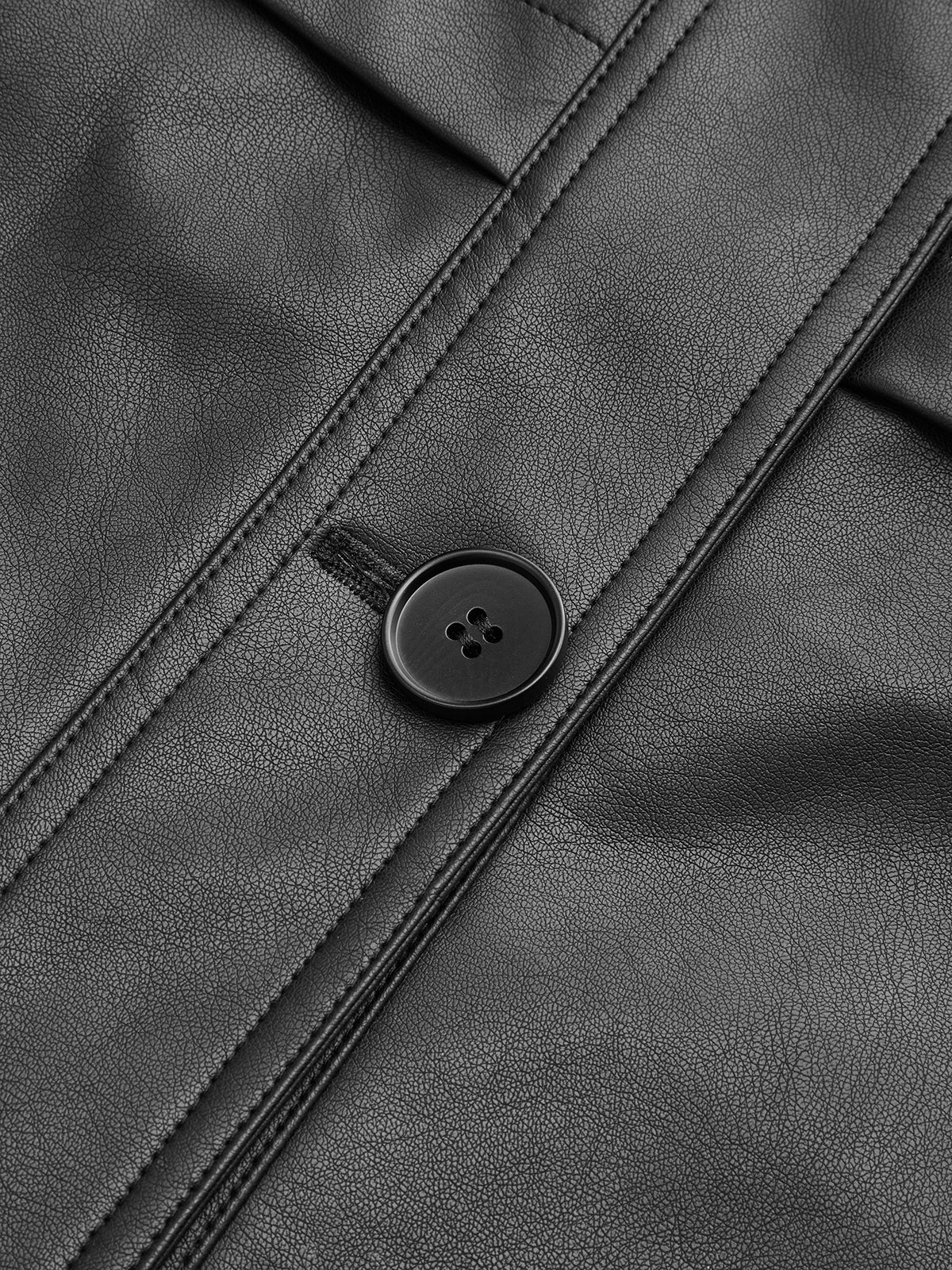 Shane | Quilted PU Leather Jacket with Stand Collar and Belt