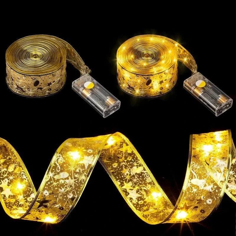 Warm White LED Christmas String Lights for Tree and Party Decor – Available in Silver, Gold, and Red, Lengths from 1M to 10M