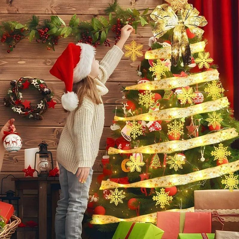 Warm White LED Christmas String Lights for Tree and Party Decor – Available in Silver, Gold, and Red, Lengths from 1M to 10M