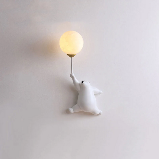 TeddyGlow Bear-Shaped LED Wall Lamp