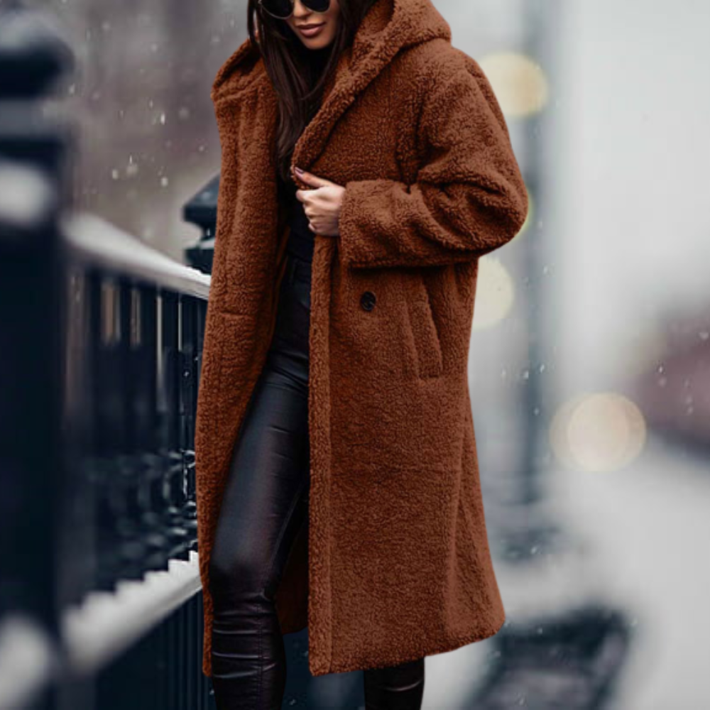 W&W - Opulent Comfort: Faux Fur Hooded Coat