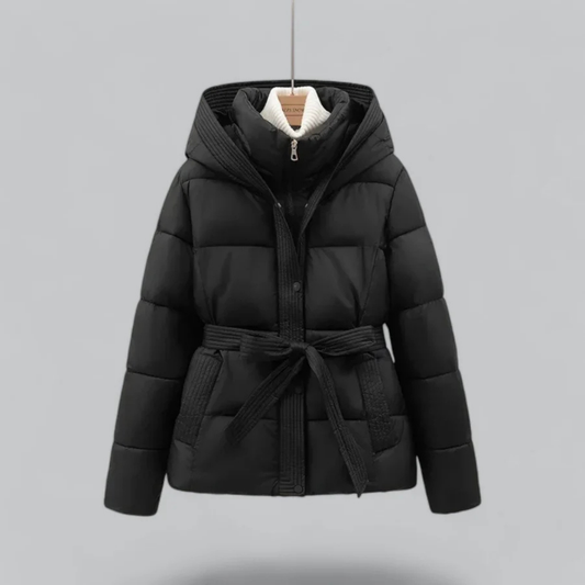 Delilah | Cozy Hooded Puffer Jacket with Belt for Women's Winter Fashion