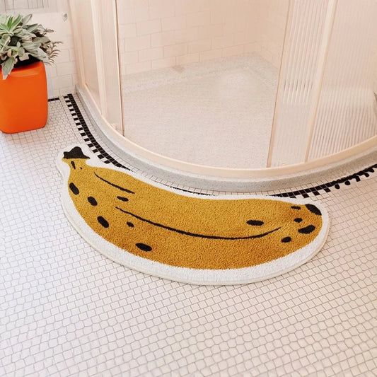 FruityStep | Non-Slip Eggplant & Banana Bath Mats - Soft, Durable, and Colorful Design for Your Bathroom