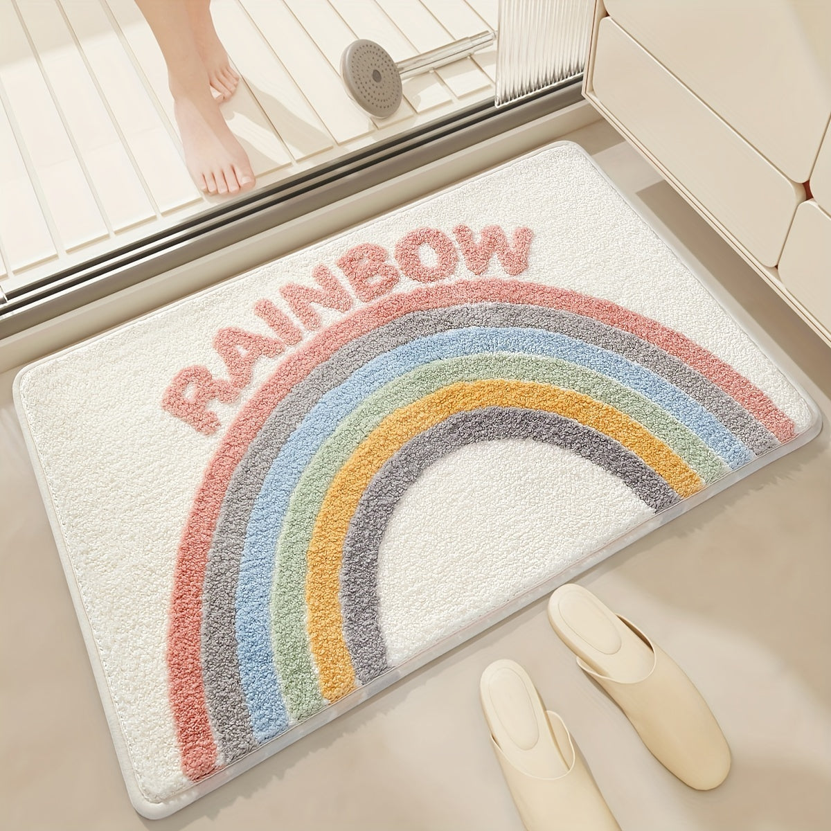 DryStep | Ultra-Absorbent Non-Slip Bath Mat - Fast-Drying Mat for Safe and Comfortable Bathroom Use