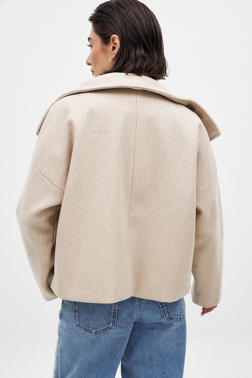 Double-Breasted Peacoat in Wool Blend