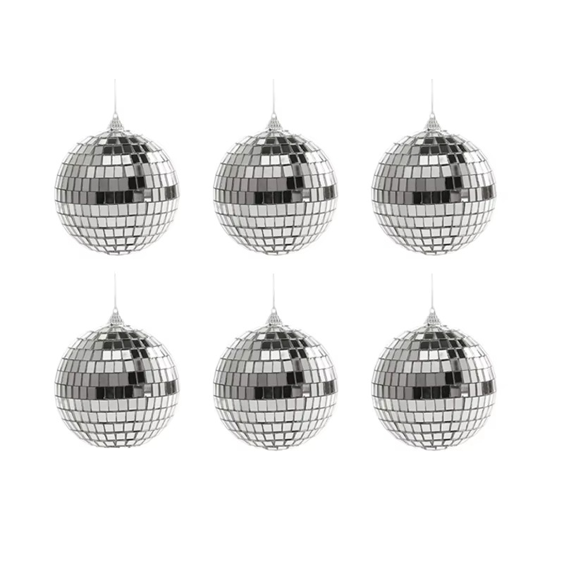 Set of 6 Reflective Disco Ball Ornaments for Your Christmas Tree