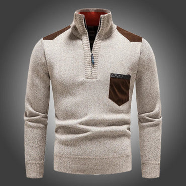 BELVA - Cozy Men's Winter Zip-Up Sweater