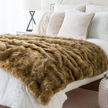 Plush Finish Luxury Faux Fur Throw Blanket