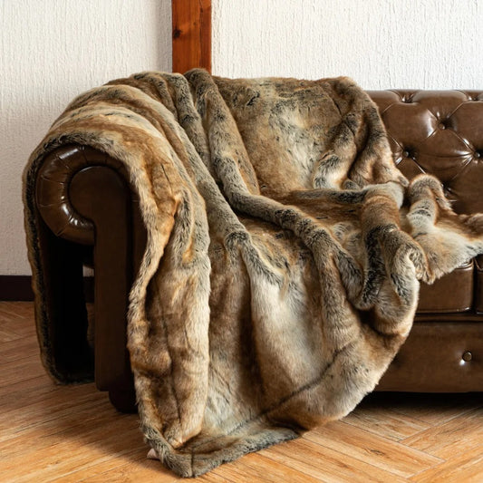 Plush Finish Luxury Faux Fur Throw Blanket