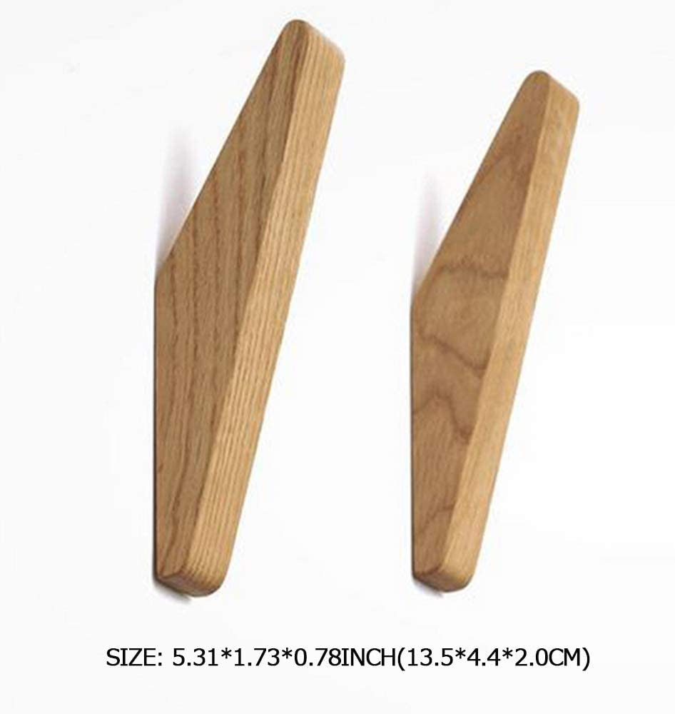 ElmHooks | Set of 6 Scandinavian-Style Wooden Wall Hooks - Minimalist Coat and Towel Hangers