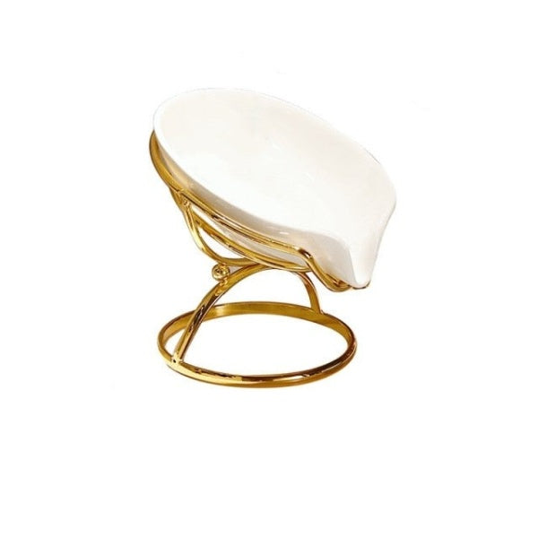 LuxeSuds | Elegant Leaf-Shaped Marbled Soap Dish