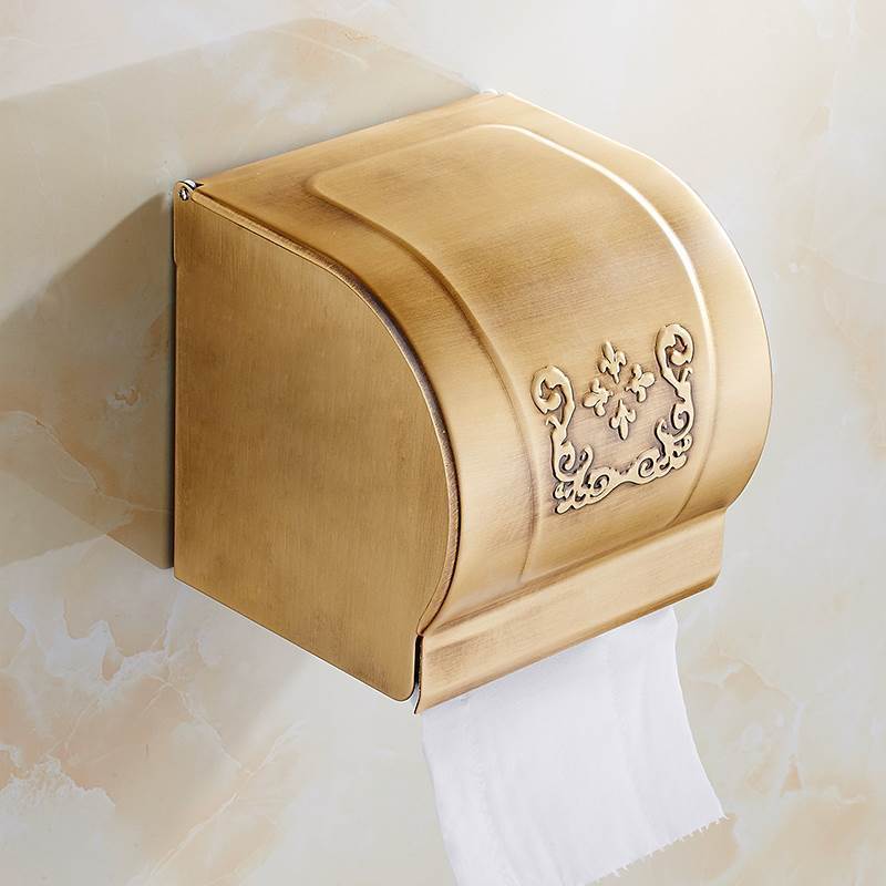 HeritageRust Antique Bronze Bathroom Fixture Set - Towel Rail, Toilet Paper Holder & Brush Holder in Aluminium