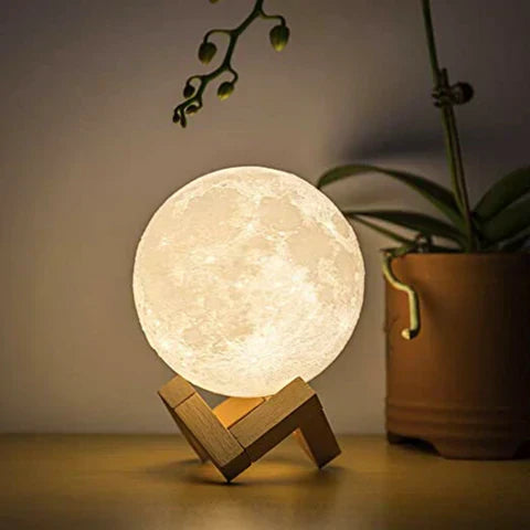 Natural Base Moon Lamp with Easy Touch Control
